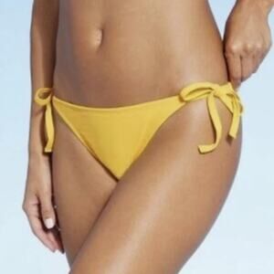 Shade & Shore Yellow String Bikini Bottom Tie Sides NWT Size XL